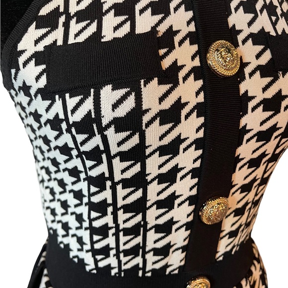 Black & White Houndstooth Knit Dress The Kiny - Picture 5 of 9
